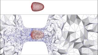 moving mesh with adaptive mesh  a drop in a tube [upl. by Sucramed]