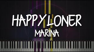 Happy Loner  MARINA Piano Solo Tutorial [upl. by Ramsdell]