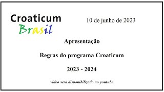 Croaticum 2023 2024  Regras do programa [upl. by Meisel863]