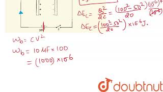 A capacitor of 10muF capacitance is having 50 muC charge Find amount of heat produced when this [upl. by Moazami]