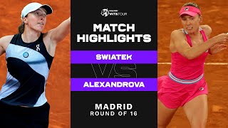 Iga Swiatek vs Ekaterina Alexandrova  2023 Madrid Round of 16  WTA Match Highlights [upl. by Anileuqcaj]