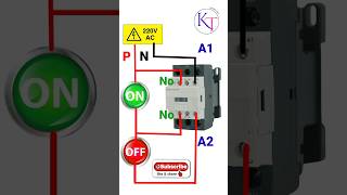 Contactor Holding wiring Hold OnCircuit Contactor wiring diagrampush button switch connection [upl. by Nwahsaj]