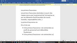 fiscalité de lentreprise  les primes dassurance [upl. by Wynny111]