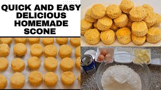 QUICK AND EASY HOMEMADE SCONE II TEA CAKE II HOW TO MAKE DELICIOUS SCONE AT HOME [upl. by Fredek]