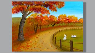 Capturing Autumn Beauty Easy Fall Landscape Paintings for Beginners  Acrylic Painting Tutorial [upl. by Agle912]