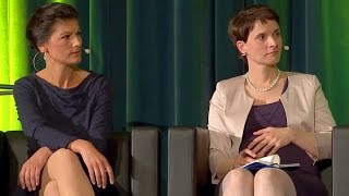 Podiumsdiskussion zu quotNervöse Republikquot ua mit Frauke Petry und Sahra Wagenknecht [upl. by Eimilb31]