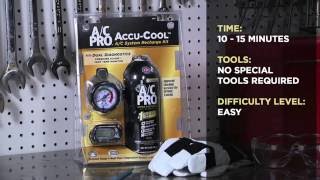 AC Pro® AccuCool™ AC System Recharge Kit Howto Video [upl. by Rialc]