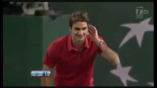 Hit for Haiti  Federer wants Agassi to Serve at 113 mph  Agassi serves 114 mph [upl. by Marcello]