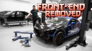 WRECKED 2022 SUBARU BRZ REBUILD FRONT END REMOVED  PT2 [upl. by Acinomad]