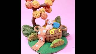 Clay Diorama  Piggy in a Basket  Whimsical AirDry Clay Creation  Fun DIY Project claycraft [upl. by Vaden]