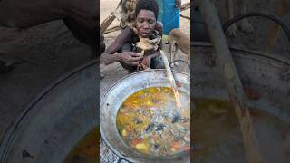 This So delicious soup cooked middle of nowhere without any spices 😋‼️😲hadzabetribe villagelife [upl. by Sevik]