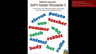 Syllables Worksheets Introduction  Differentiated Learning [upl. by Joane]