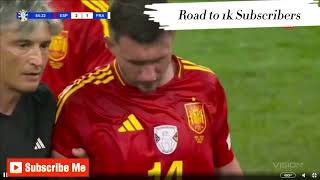 Aymeric Laporte Injured By Olivier Giroud  Spain vs France 21  Spain To Finals Euro 2024 [upl. by Kola655]