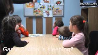 Present Continuous Activities with names for kids English lesson for kids 5 6 years old [upl. by Budwig]