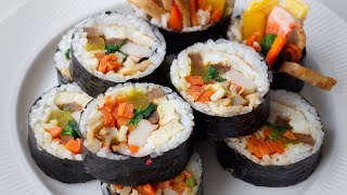 Authentic Kimbap Recipe  김밥 [upl. by Suirtemid31]