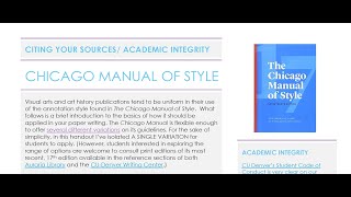 FINE 4600 Chicago Style Guide 400min [upl. by Aisiram]