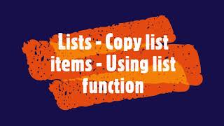 PYTHON  Lists  Copy list items  Using list function PythonTips viral viralvideo videos [upl. by Clova]