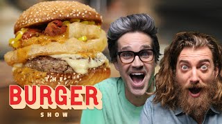 Rhett and Link Taste Test FastFood Burger Mashups  The Burger Show [upl. by Duj]