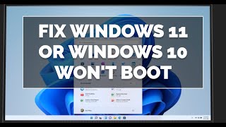 How to Fix Windows 11 or Windows 10 Wont Boot [upl. by Hyacinthe]