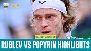 Andrey Rublev vs Alexei Popyrin Highlights  Rolex Monte Carlo Masters 2024 [upl. by Cannice]