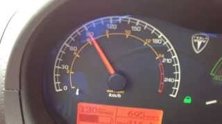 Tesla Roadster acceleration 0160 kmh [upl. by Nanreh29]