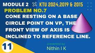 𝐏𝐫𝐨𝐛𝐥𝐞𝐦 𝐍𝐨 7  CONE Point on VP  Front View of Axis Given  𝗞𝗧𝗨 𝗚𝗿𝗮𝗽𝗵𝗶𝗰𝘀 𝟮𝟬𝟮𝟰𝟮𝟬𝟭𝟵amp𝟮𝟬𝟭𝟱 𝗦𝗰𝗵𝗲𝗺𝗲 [upl. by Apoor]