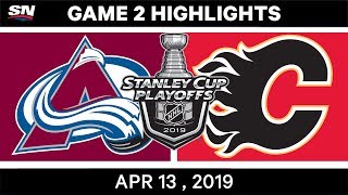 NHL Highlights  Avalanche vs Flames Game 2 – Apr 13 2019 [upl. by Georgia]