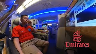 Emirates Business Class London to Dubai A380 Flight report [upl. by Biles]