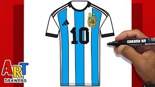 How to Draw MESSI 10 World Cup ARGENTINA  FIFA [upl. by Thekla]