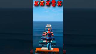 😍🤣Which superhero bike jump better l hulk spiderman superman batman gta5 [upl. by Herzig683]