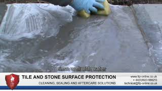 How to remove spot fixing marks and salt residues from unpolished natural stone [upl. by Rehttam]