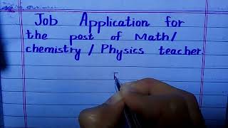 Application for the post of teacher application for teaching job  write application for teacher job [upl. by Aiem]