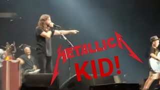 Foo Fighters cover Enter Sandman w 10 year old Live KC 101218 [upl. by Alleoj]