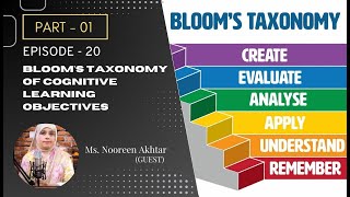 Ep  20 Part 01 Blooms Taxonomy Of Cognitive Learning Objective [upl. by Hayse]