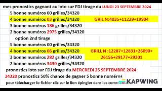 Tirage LOTO® du 25 septembre 2024  comment gagner pronostics  FDJ [upl. by Dnarb]