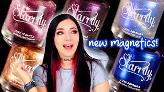 New Magnetic Nail Colors Starrily Chronometry Nail Polish Swatches  KELLI MARISSA [upl. by Bruning]