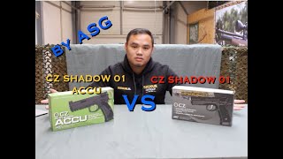 ASG CZ SP01 SHADOW ACCU amp ASG CZ 75 SP01 SHADOW GBB Shogun Store Airsoft unboxing [upl. by Bradeord]