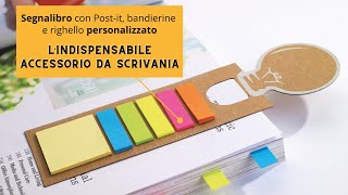 Segnalibro con Postit e segnapagina personalizzato a forma di idea  Giallonote [upl. by Larred]