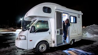 Winter Snow Car Camping with Japans BestSelling Camper [upl. by Eintroc319]