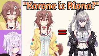 OkaKoro Noticed That Korone and Riona Might be the Same Person HololiveFlowGlow [upl. by Lerred]