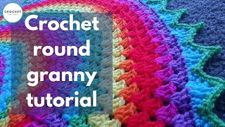 Crochet Granny Round Blanket CAL  Edging option 1  Part 5 of 7 [upl. by Lashar881]