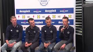 DeceuninckQuick Step  conference before race  Tour of Flanders  Ronde van Vlaanderen 2019 [upl. by Nicholle]