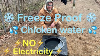 Freeze proof chicken waterer with no electric heater and no bill [upl. by Etnuhs]