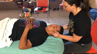 Face massage therapy Raynor massage students practicing Raynor face and head massage [upl. by Ravahs]