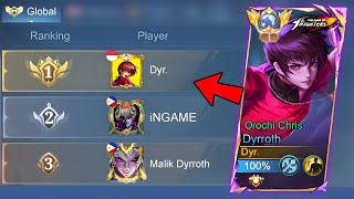 THANK YOU MOONTON FOR THIS BADGE  TOP 1 GLOBAL DYRROTH BEST BUILD [upl. by Yellhsa430]