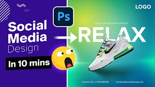 10 mins to create this social media post in Photoshop ✅  advertising poster [upl. by Yelnek]