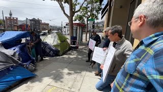 SF Castro District merchants protest in frustration of unhoused encampment [upl. by Nosreve]