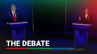 Trump Harris spar on economy abortion in fiery presidential debate  ABSCBN News [upl. by Euqenimod]