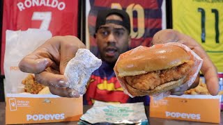 MUST TRY NEW Popeyes Wildberry Beignets and Spicy Fish Sandwich [upl. by Vocaay]