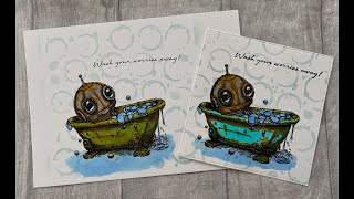 Andy Skinner Botology Collection  Wash Your Worries Away Coloured using Inkology Inks [upl. by Cnahc967]